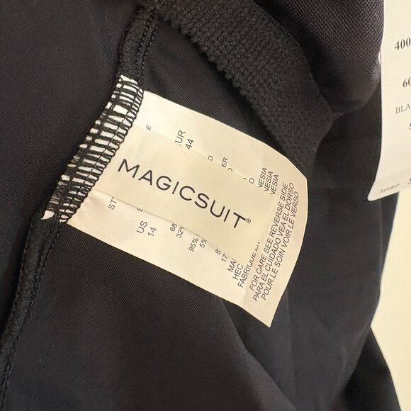 Magicsuit by Miraclesuit Jill Stroke Of Luck Swimsuit 1-PC Black & Gold Size 14 - Picture 8 of 9